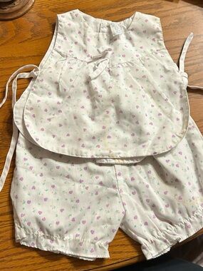 Baby/Toddler White Floral Tie-Front Romper